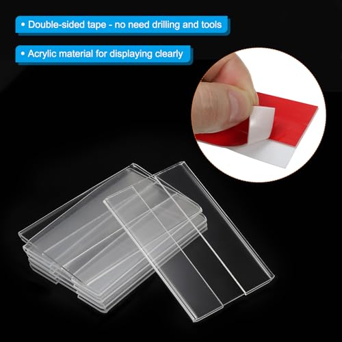 PATIKIL 2x3 Wall Mount Acrylic Sign Holder, 6Pcs Advertisement Display Frame with Tape Adhesive for Office Home Store Restaurant, Clear