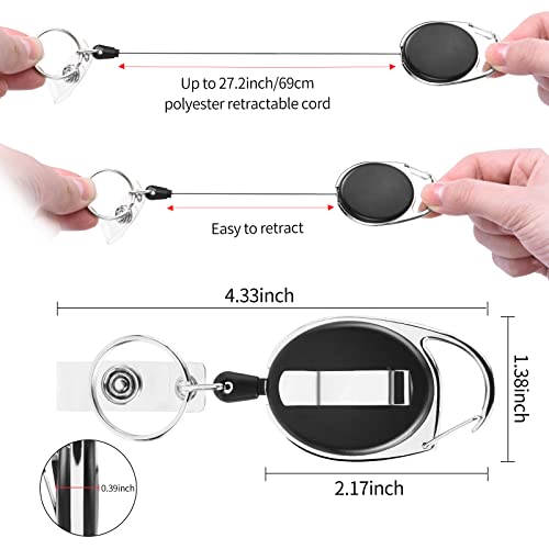moeverEX 10 Pack ID Badge Holder, Badge Holder Retractable Clip - size: Black-10pcs with ID hold