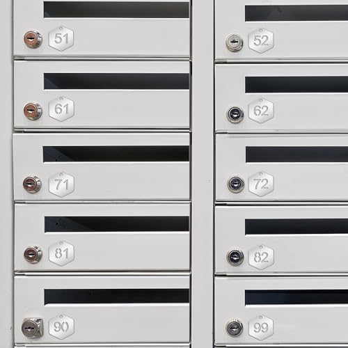 Yaocom 50 Pcs Hollowed Stainless Steel Number Tags - style: Hexagon, 51-100