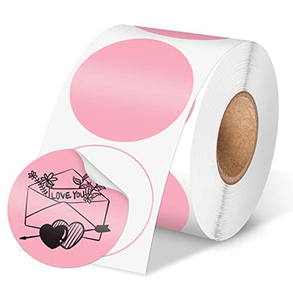 Phomemo Genuine 2” Pink Circle Thermal Labels, 2x2 Self-Adhesive Round Sticker Label, Circular Direct Labels Compatible with Phomemo Shipping Labels Printer, 750 Labels/Roll, White,Commercial Grade - color: Pink-750