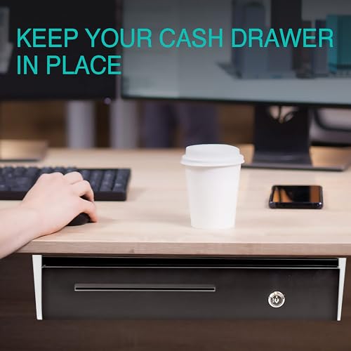 Cash Drawer Under Counter Mount Brackets 2.6 x 16.3 x 4.1 inches - White - color: White, size: 16 Inches (1 Pack)