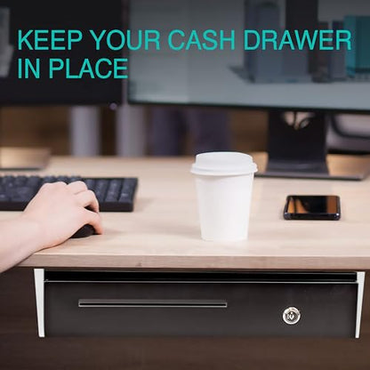 Cash Drawer Under Counter Mount Brackets 2.6 x 16.3 x 4.1 inches - White - color: White, size: 16 Inches (1 Pack)