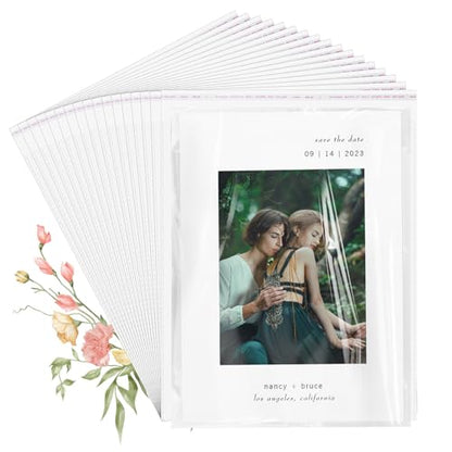 100 Pack 8x10" Clear Cellophane Bags for Shirts, Gift Wrapping, Artwork - size: 8x10 Inch