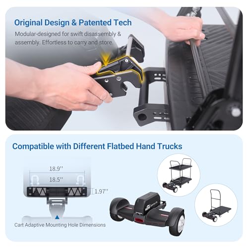 Electric Platform Truck, 661lbs Capacity Heavy Duty Flatbed Cart, 1000W Powered Hand Truck Cart, for Warehouse Sorting, Supermarket Stocking, Farm, Hotel, Construction & Logistics Use