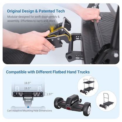 Electric Platform Truck, 661lbs Capacity Heavy Duty Flatbed Cart, 1000W Powered Hand Truck Cart, for Warehouse Sorting, Supermarket Stocking, Farm, Hotel, Construction & Logistics Use