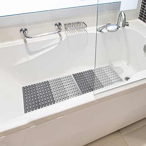 BEMISO Shower Mat Non Slip Bathtub Mat 27.5 x 15.7 Inch Bath Mat for Tub - color: Gradient Grey, size: 27.5 x 15.7 inches