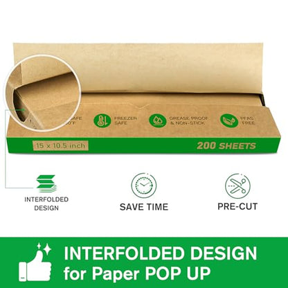 EcoDispose Precut POP UP Deli Paper Sheet, 200 Pack, 15" x 10.5", Kraft - color: Kraft, size: 15“x10.5”