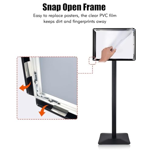 Sign Stand for Display, Ultra Stable Heavy Duty Pedestal Signage Holder - size: 11x17 3Pack, style: Black
