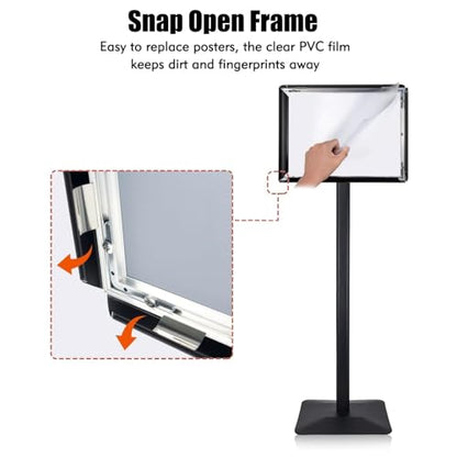Sign Stand for Display, Ultra Stable Heavy Duty Pedestal Signage Holder - size: 11x17 3Pack, style: Black