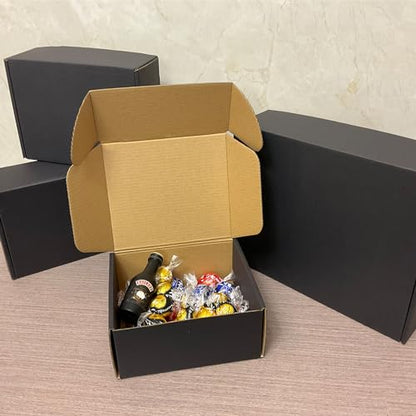 24 Pack 7x6x3 inch Black Shipping Boxes, Cardboard Packaging Mailing Boxes - size: 7x6x3 Inches