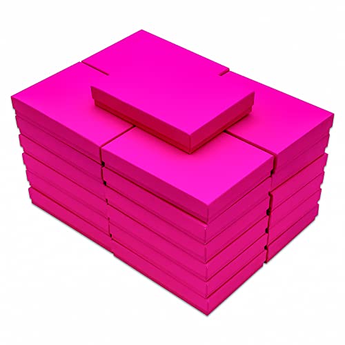 TheDisplayGuys 25 Cardboard Gift Jewelry Boxes w/Paddings #53-5.4x3.9x1 - color: Neon Fuchsia