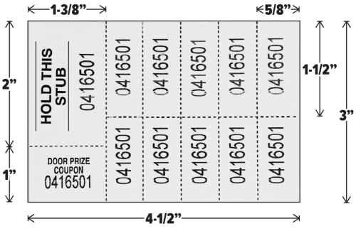 Auction Tickets - 1000 Sheets - 10 Numbers per Sheet (Red) - color: Red