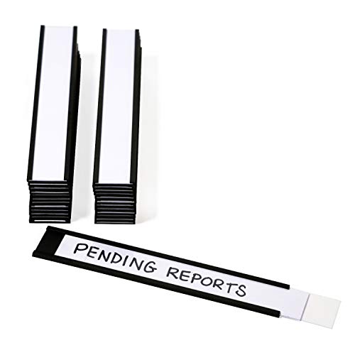SmartSign Magnetic 'C' Channel Label Holders for Metal Racks and Shelves | 1" x 6" Pack of 25 - size: 1" x 6"