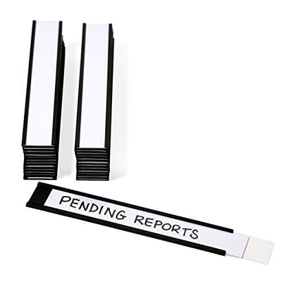 SmartSign Magnetic 'C' Channel Label Holders for Metal Racks and Shelves | 1" x 6" Pack of 25 - size: 1" x 6"