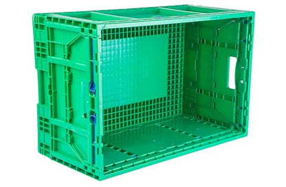 Hudson Exchange 23.62 x 15.75 x 11.81" (3 Pack, 15.2 Gallon) Collapsible Straight Wall Handled Storage Container Tote, Green - color: Green, size: 3 Pack