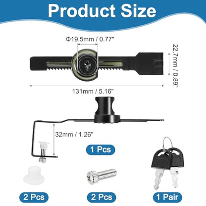 1.3" Luminous Sliding Glass Door Ratchet Lock Fit 0.79-1.18" Black - color: Black, size: 1.3"
