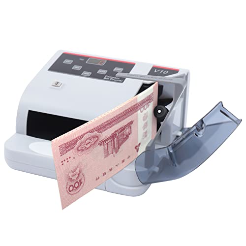 Portable Money Counter Machine UV/MG/WM Counterfeit Detection, LED Display 600pcs/min Bill Counter Multi Currency, Handy Currency Counting Quantity of Bills for Business
