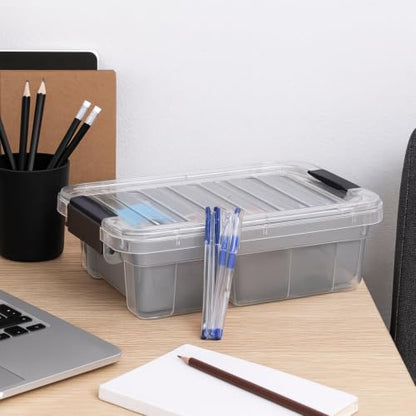 Superio Small Storage Container Organizing Bin with Removable Tray Plastic Tools, Sewing, Crafts Box, 2.25 Qt. - size: Mini 2.25 Qt. Flat