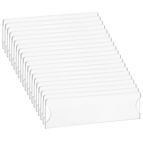 20 Pack Acrylic Wall Name Plate Holder, Clear Acrylic Sign Holder Frame with Adhesive Tapes, Door Plates for Home, Office, Classroom，2x8 Inch