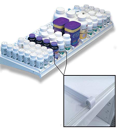 Retail Shelf Divider for Gondola, Wood or Glass Shelves - 10 48" L Front Rails & 200 12" D Dividers - size: 10 Rails, 200 Pack Dividers, style: 12" Dividers