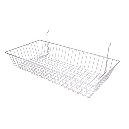 Econoco BSK11/EC Shallow Basket, 24" x 12" x 4" (Pack of 6) - color: Chrome Finish