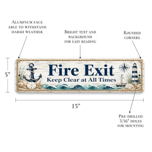Fire Exit Coastal Business Sign - style: Fire Exit