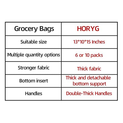 6 pack Reusable Grocery Bags,Thick Bottom-Shopping Bag for Groceries - color: Green