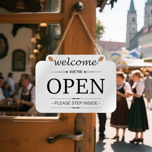 Open Closed Sign for Business, Double-Sided Acrylic, 11 × 7 Inches - color: White