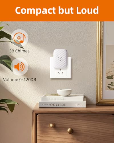 Wireless Doorbell, Battery Free Door Chime, 600ft, 38 Chimes, IP68