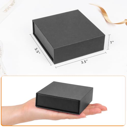 Jewelry Gift Boxes, 10 Pack 3.5x3.5x1.18 inch Small Jewelry Boxes, Small Gift Box for Necklaces Bracelet Earring Ring Gift packaging(Black) - color: Black