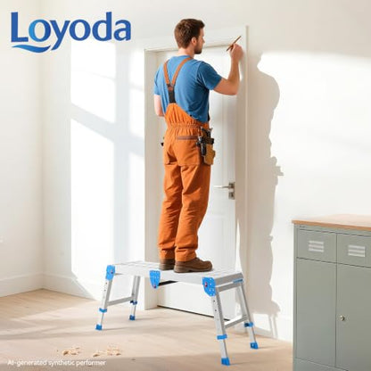 Loyoda Folding Work Platform, 500 lbs Capacity, One-Touch Fold, Larger Blue