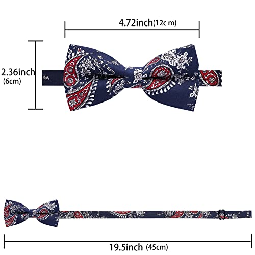 AUSKY 8 PACKS Elegant Adjustable Pre-tied Bow Ties for Men Boys (1&4&5&6&8 Pack for option) - color: Floral F