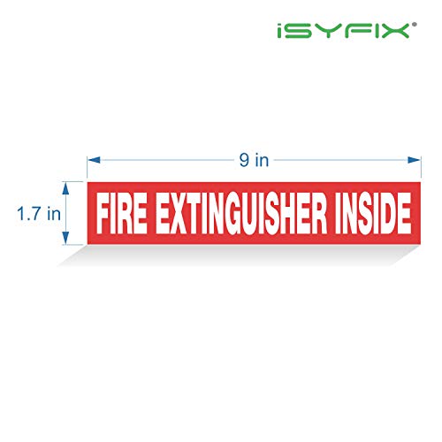 iSYFIX Fire Extinguisher Inside Sign, 9x1.7 Inch, Red Reflective, 5 Pack - color: Red Reflective, size: 9x1.7 (5 Pack)