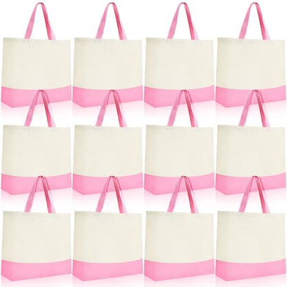 Epakh Canvas Tote Bags Bulk 18.5 x 15 In - color: Pink Color