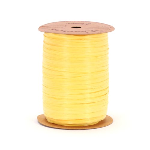 Berwick Offray 1/4'' Wide Matte Raffia Ribbon, Daffodil Yellow, 100 Yards - color: Daffodil, size: 7MM