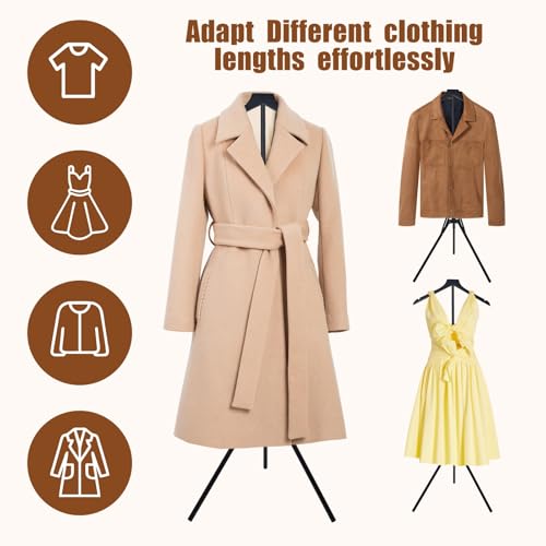 4 Pack Adjustable Shirt Display Stand 32-63 Inch with Sturdy Tripod Base - color: Black-4pcs