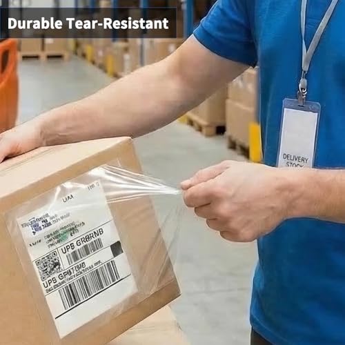 9527 Product 7.5" x 5.5" Packing List Envelope, Clear Adhesive Shipping Label Pouchs, Waterproof Top Loading Packing List, (50 Pack) - size: 7.5" x 5.5" | 50 pack