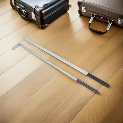 2pcs Supermarket Goods Shelf Management Tool, Stainless Steel Sorting Puller for Merchandise Organization, 22 and 23 Inch Length Pusher Ruler