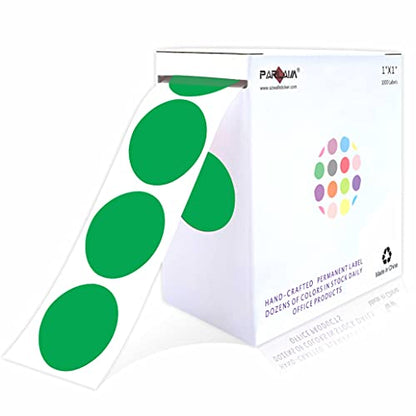 1" Green Round Color Coding Circle Dot Label,1000 Stickers in Dispenser Box - color: Green, size: 1 Roll-1000PCS