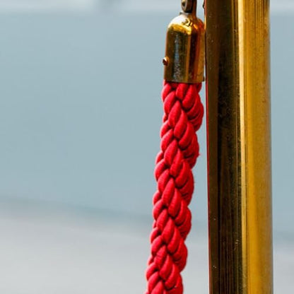 Pittman 741599 QChamp 5 ft Regal Braided Red Rope, Gold Connection Clips - style: Rope