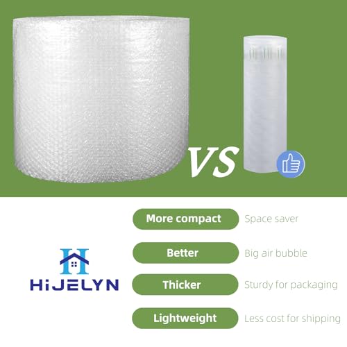 Inflatable Bubble Cushioning Wrap Roll Heavy Duty Bottle Shipper Protector Sleeve 12"x164' Large Size Air Bubbles Packing Supplies for Fragile Items, Air Pillows for Shipping Moving Packaging - size: 12"x164'