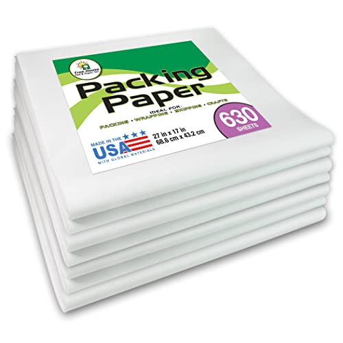 Tree House Packing Paper for Moving – 630 Newsprint Packing Paper Sheets – 27” x 17” Paper for Packing Dishes, Shipping, and Moving Supplies – Recyclable Movers’ Paper – Made in USA - size: 630 Sheets