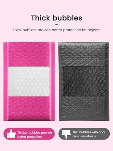 GSSSUSA Pink Bubble Mailers 4x8" 500 Pack Padded Envelopes Self Seal - color: Pink, size: 4x8 500pc
