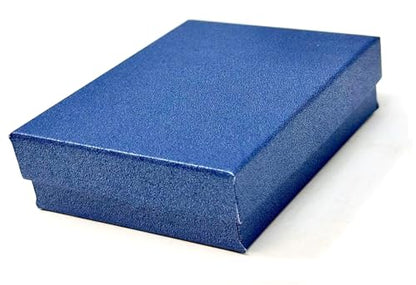 RJ Displays 6 Pack Cotton Filled Pearl Blue Color Paper Cardboard Jewelry Necklace Bracelets Watch Gift Packaging and Retail Display Boxes Size-7 1/8" x 5 1/8" x 1 1/8" Inch (Pearl Blue) - color: Pearl Blue