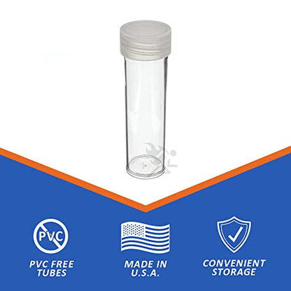 OnFireGuy 10pcs Coin Storage Tubes | Penny/Cent Coin Tubes Round Clear Tubes with Screw-on Lid Made in USA by Edgar Marcus - size: Penny/Cent
