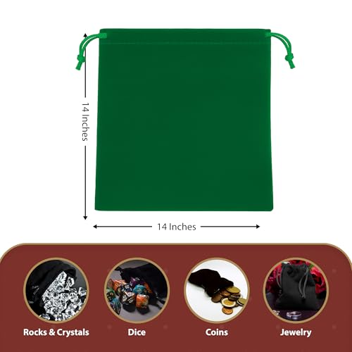 Mandala Crafts 14x14 Emerald Green Gifts Favors Velvet Drawstring Bags - color: Emerald Green 14X14 Inches, size: 1 Count (Pack of 10)