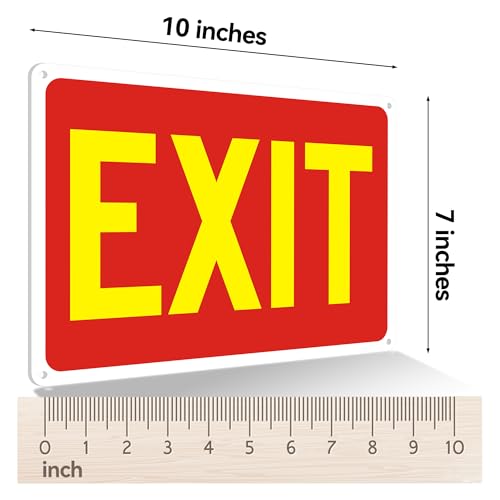 5 Pack Exit Signs, Exit Sign Stickers for Door and Wall Mount - High Visibility Safety Sign, Premium Self-Adhesive Vinyl Easy to Install (Yellow) - color: Exit Sign Yellow