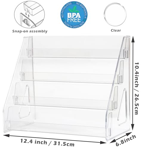 4 Tier Card Stand, 2Pack Clear Card Display for Greeting Cards, Postcards, Stickers,Sports Cards,Trading Card,Tiered display rack,Retail Photos Shelf for Vendors Craft Collection Show (2Pack-4Tier) - size: 2Pack-4Tier