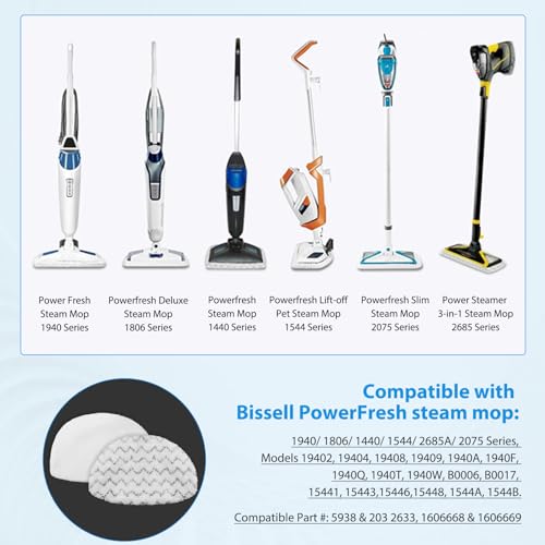 6 Pack Steam Mop Replacement Pads Washable for Bissell Powerfresh - size: 6 Pack