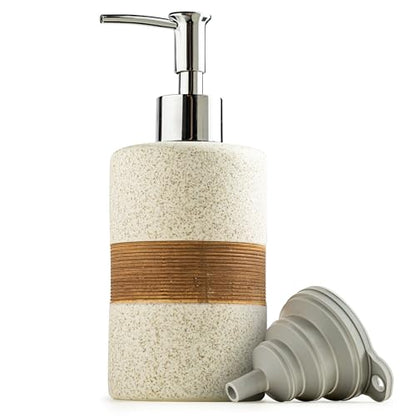 Ceramic Hand Soap Dispenser for Kitchen and Bathroom, Pump Bottle - color: White and White, size: 1xSoap Dispenser
